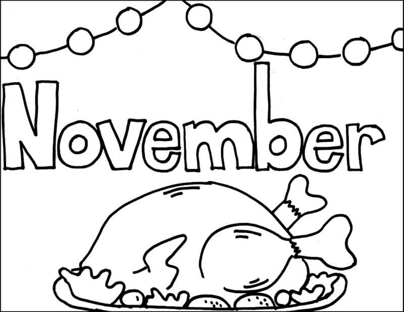 Online coloring book: November chicken coloring book